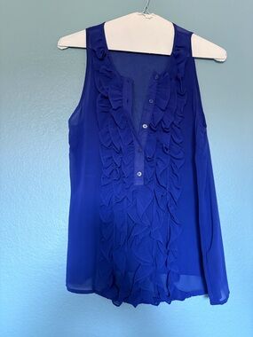 Forever 21 Royal Blue Ruffle Front Sleeveless Camisole